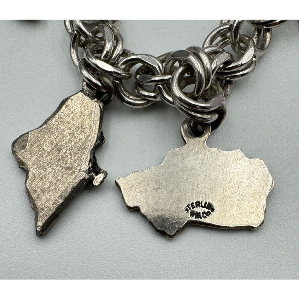 Vintage Sterling Silver Charm Bracelet States Operator Service Award Estate Find - Picture 10 of 16